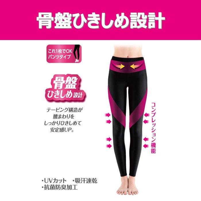 【Mサイズ】スタイルキープレギンス パンツタイプ スリムウォーク 着圧 ソックス 美脚 ピップ むくみ 商品画像5：HOTMART PLUS