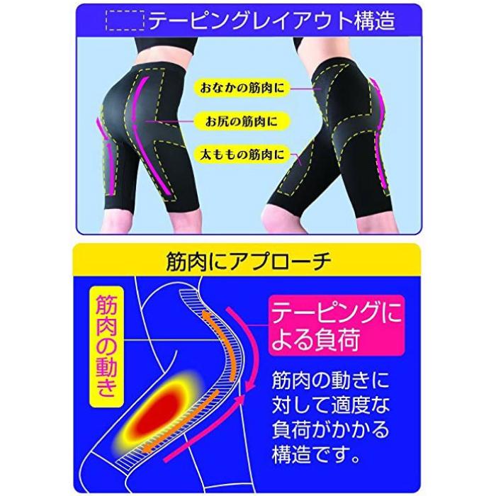 【Mサイズ】エクササイズインナーロングパンツ スリムウォーク 着圧 レギンス 美尻 ピップ 商品画像3：HOTMART PLUS