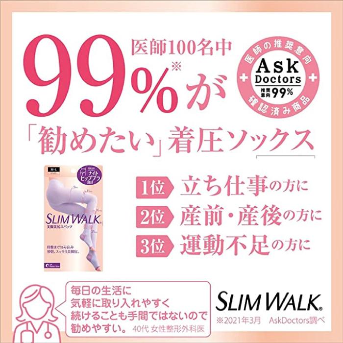 【SMサイズ】ラベンダー 美脚美尻スパッツ スリムウォーク 着圧 ソックス 美脚 ピップ むくみ 商品画像7：HOTMART PLUS