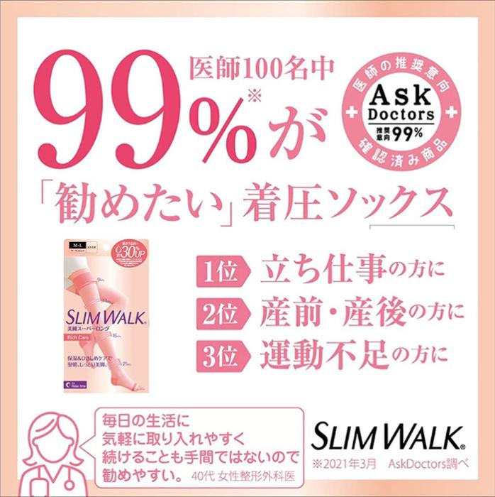 【SMサイズ】おやすみ美脚 リッチケア スーパーロング スリムウォーク RichCare ピンク 着圧 ソックス 美脚 ピップ むくみ 商品画像10：HOTMART PLUS