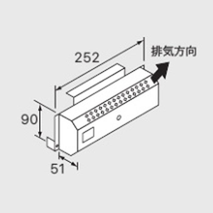 ガス給湯器用オプション　排気カバー　C72　ノーリツ（Noritz）　0703449　給湯器関連部材　 商品画像2：フォーシーズンプラス