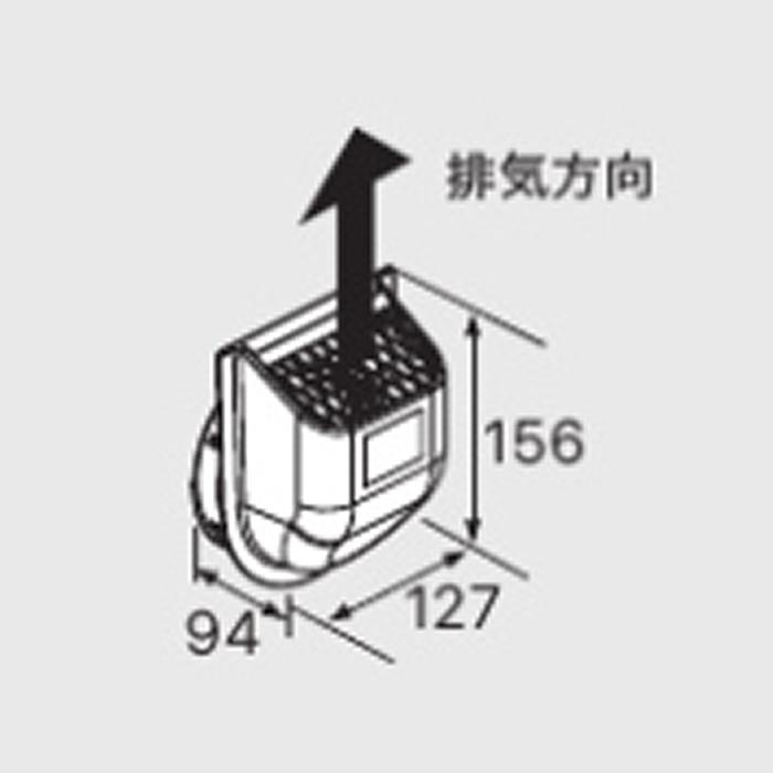 ガス給湯器用オプション　排気カバー　C121　ノーリツ（Noritz）　0707876　給湯器関連部材　 商品画像2：フォーシーズンプラス