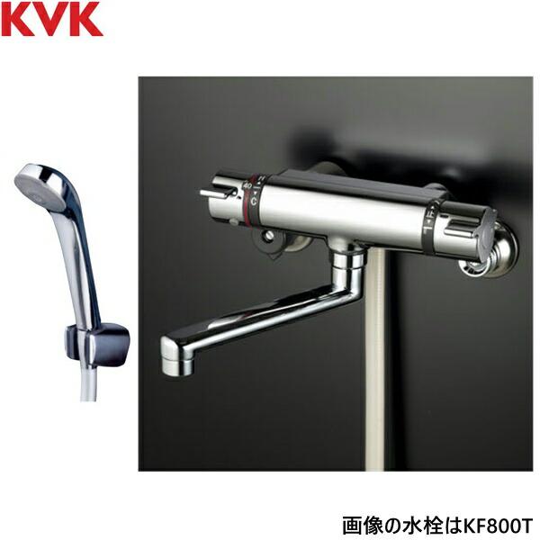 KVK サーモスタット式シャワー混合水栓 1.6mメタリックホース メッキシャワーヘッド付 KF800TMB - 2