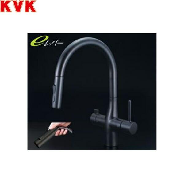 KVK ビルトイン浄水器用シングルシャワー付混合栓(eレバー・回転規制)マットブラック KM6081VECM5 (水栓金具) 価格比較
