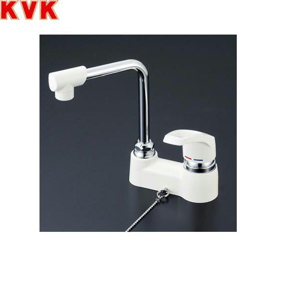  KVK 洗面 化粧室 シングルレバー 取付ピッチ 102mm シングル混合水栓 ゴム栓なし 寒冷地用 - 1