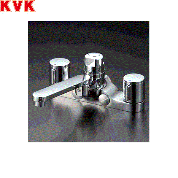 KM296ZGT KVKデッキ形定量止水付2ハンドル混合水栓 寒冷地仕様 送料無料
