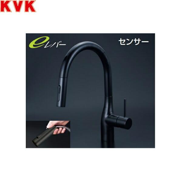 KVK KVK 水栓金具【KM6061ECC5】グロスブラック シングルシャワー付混合栓 KM6071シリーズ シャワーヘッド引き出し〔GA〕  キッチン