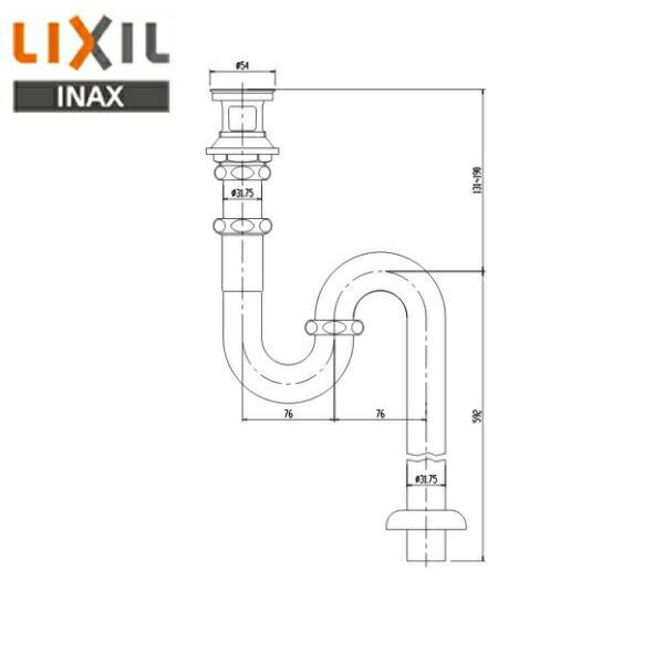 LF-105SAL リクシル LIXIL/INAX 排水金具 呼び径32mm・床排水Sトラップ 送料無料 商品画像1：住設ショッピング