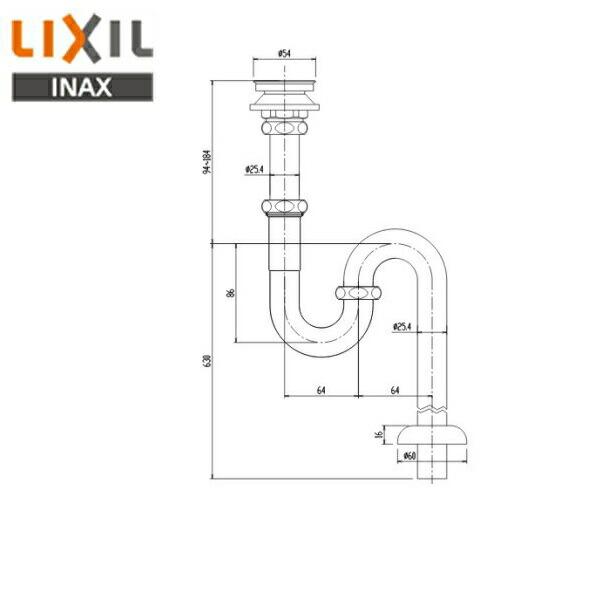 LF-30SAL リクシル LIXIL/INAX 排水金具 呼び径25mm・床排水Sトラップ 送料無料 商品画像1：住設ショッピング