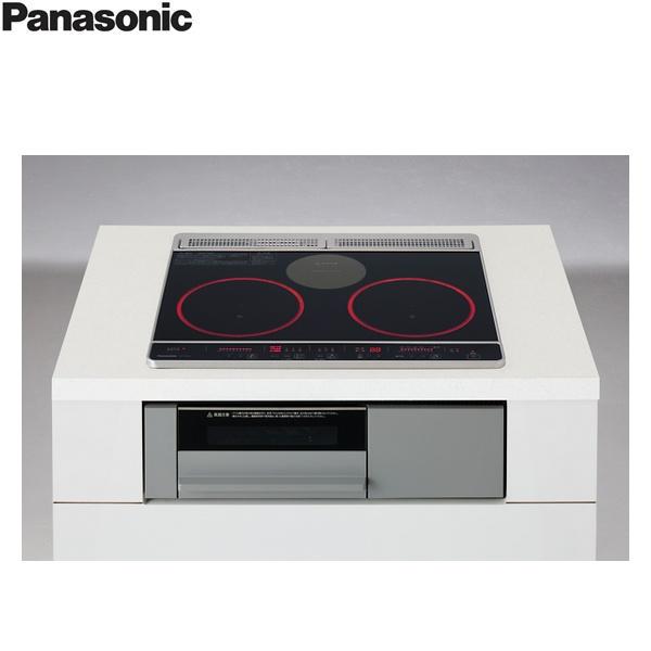 パナソニック Jシリーズ ビルトインIHクッキングヒーター 2口IH+ラジエント 鉄 ステンレス対応 幅60cm 光るリングあり ブラック/グレー KZ-J1H6AS 商品画像2：住設ショッピング