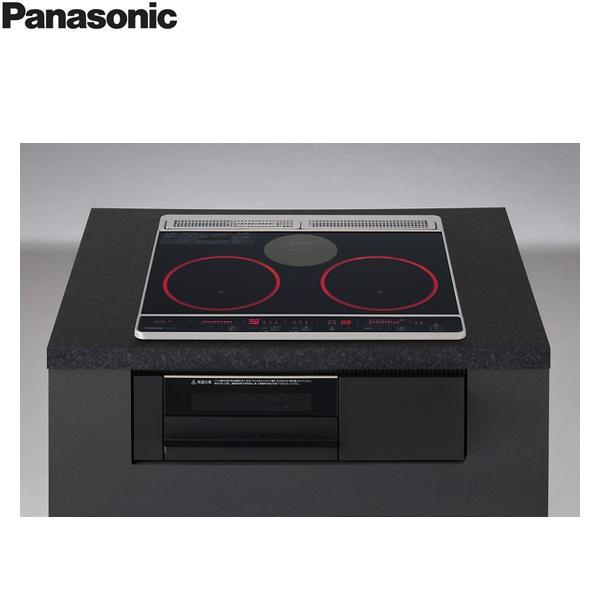 パナソニック Jシリーズ ビルトインIHクッキングヒーター 2口IH+ラジエント 鉄 ステンレス対応 幅60cm 光るリングあり ブラック/ブラック KZ-J1H6AK 商品画像2：住設ショッピング