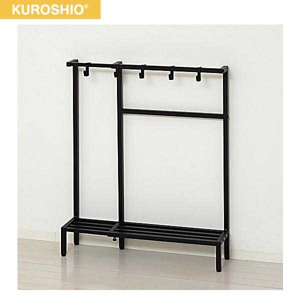 22860 クロシオ KUROSHIO コンパクト伸縮カバンラック ブラック 送料無料