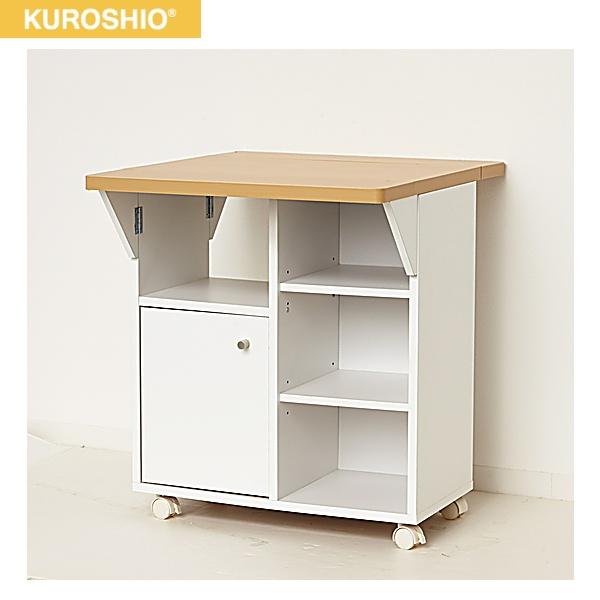 49753 クロシオ KUROSHIO バタ式キッチンワゴン60 ホワイト 送料無料