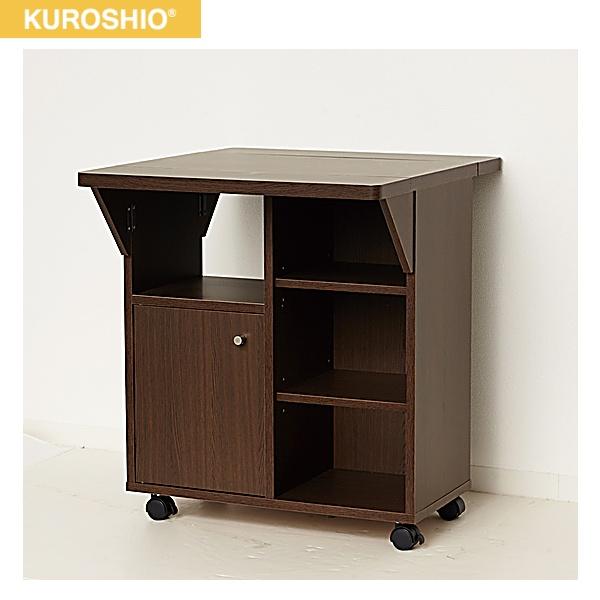 87531 クロシオ KUROSHIO バタ式キッチンワゴン60 ブラウン 送料無料