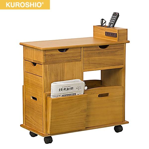 64838 クロシオ KUROSHIO ソファーサイドすっ桐ワゴン 送料無料