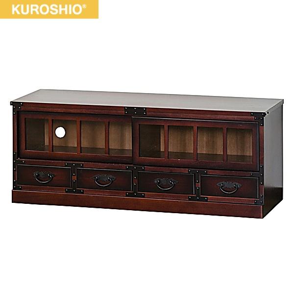 64805 クロシオ KUROSHIO 民芸調 ローボード 送料無料
