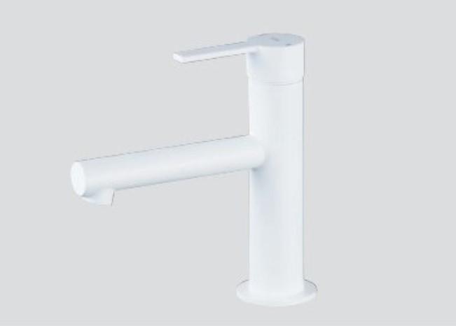 KVK 水栓金具  MSL190DEM4 台付シングルレバー湯水混合水栓 マットホワイト洗･･･