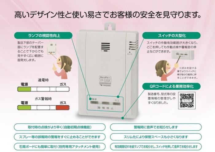 矢崎エナジーシステム YP-550A キャッチャー 都市ガス 警報器 システム音声型 壁掛け式 100Vタイプ 商品画像5：住設本舗 PLUS