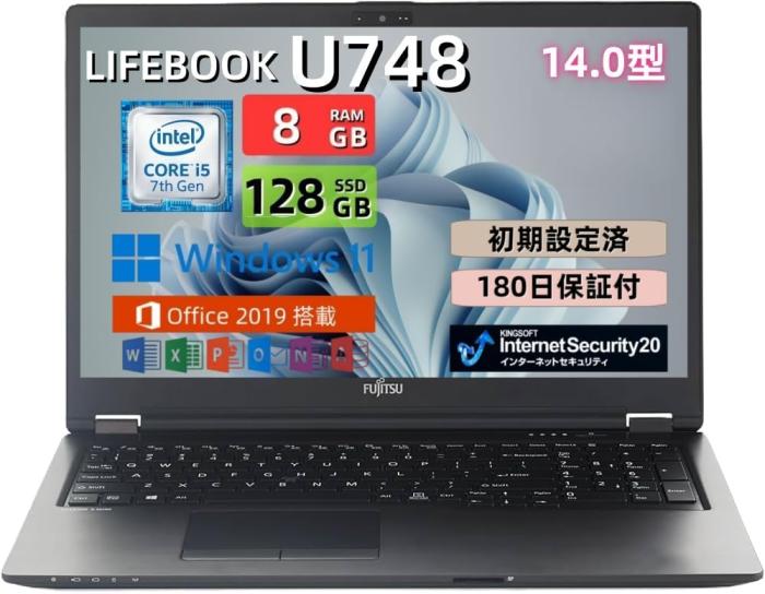 富士通 FUJITSU LIFEBOOK U748 ■Windows 11 & MS Office 2019搭載 ノートパ･･･