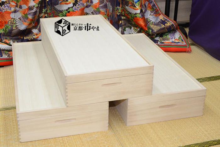 3個組 あられ組 桐衣装ケース 総桐 1段 衣裳ケース 桐衣装箱 桐箱 着物用 肥･･･