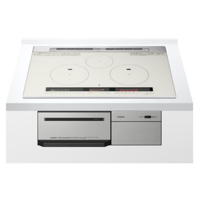 日立 HITACHI ビルトインIHクッキングヒーター HT-M8STWF-S  火加減マイスター 3口IH鉄・ステンレス対応 水無し両面焼き 75cm幅  単相200V シルバー 商品画像2：ライフマーケットPLUS