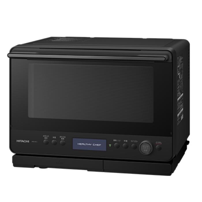日立 HITACHI 過熱水蒸気オーブンレンジ MRO-W1C-K ワイド＆フラット庫内 ヘルシーシェフ 庫内容量 30L ブラック 商品画像2：ライフマーケットPLUS