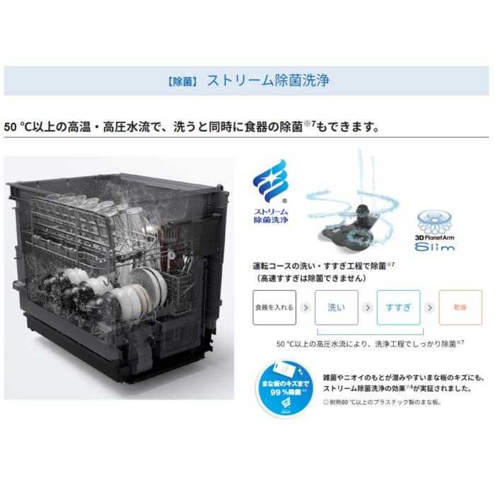 Panasonic パナソニック B1シリーズ NP-45BD1S ビルトイン食器洗い乾燥機 プルオープンタイプ 幅45cm ディープタイプ ドアパネル型 商品画像4：ライフマーケットPLUS