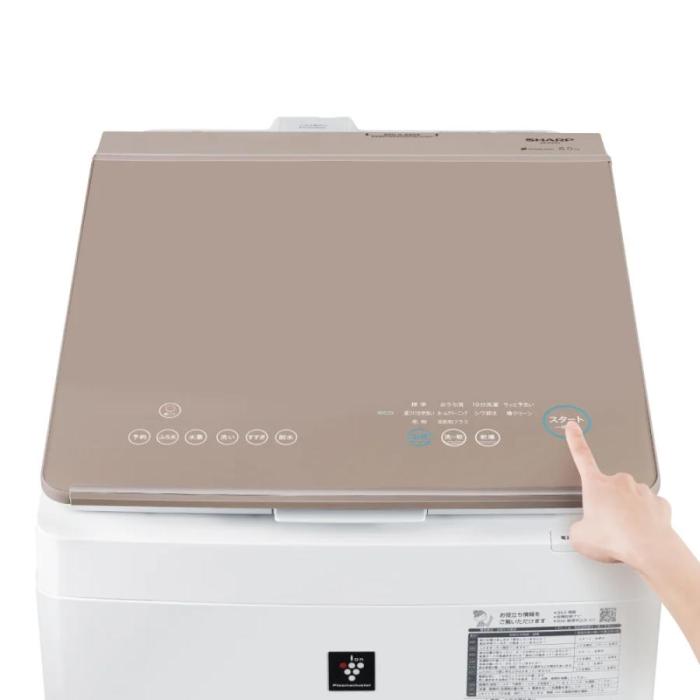 SHARP シャープ 洗濯機 縦型洗濯乾燥機 ES-PW8J-C 穴なし槽 COCORO WASH プラズマクラスター ベージュ系 洗濯・脱水容量8kg/乾燥容量4.5kg 沖縄・離島配送不可 商品画像3：ライフマーケットPLUS