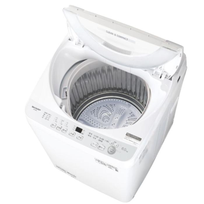 SHARP シャープ 洗濯機 全自動洗濯機 ES-GE6J-S 洗濯・脱水容量6kg ステンレス穴なし槽 高濃度洗浄液 ドルフィンパル シルバー系  沖縄・離島配送不可 商品画像3：ライフマーケットPLUS
