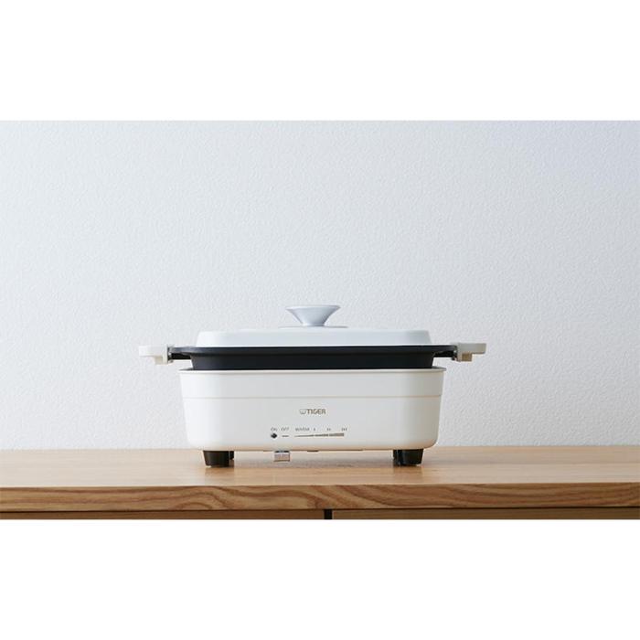 TIGER タイガー ホットプレート ダイニングプレート CRL-A201-WC プレート2枚 セラミックホワイト 商品画像2：ライフマーケットPLUS