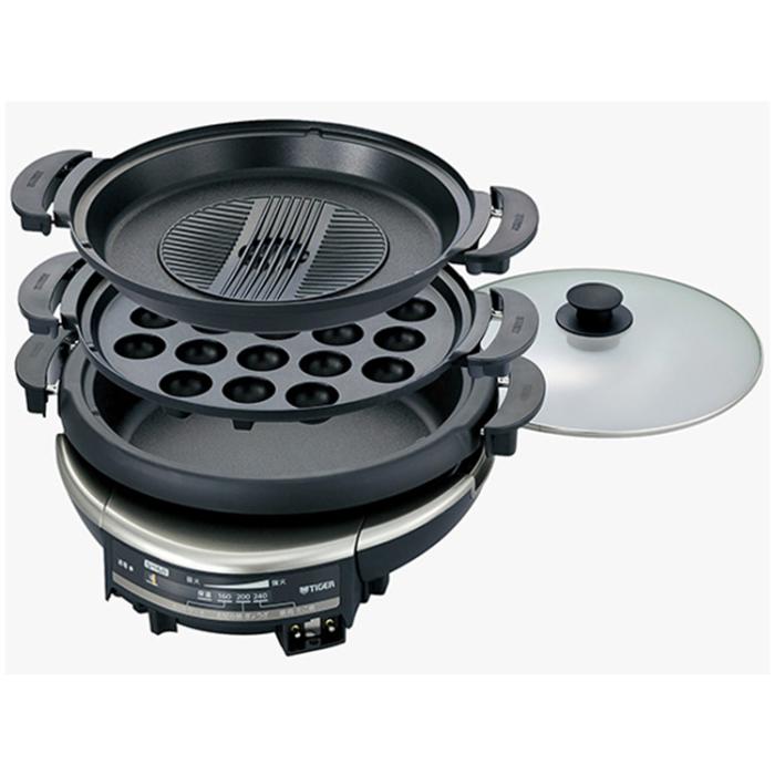 タイガー TIGER グリル鍋 3枚プレート(穴あき・波形/たこ焼き/深なべ) CQD-B3･･･