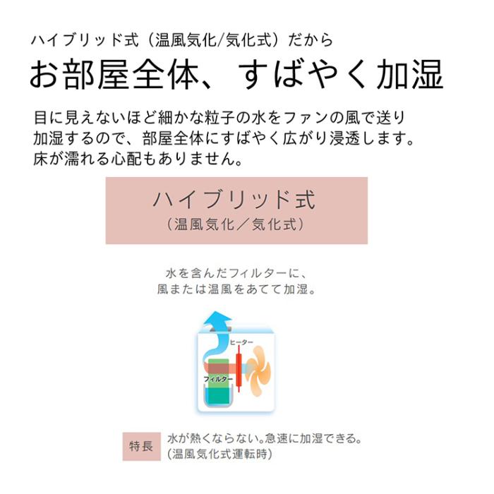 ダイニチ DAINICHI 加湿器 HD-N924-W ハイブリッド式加湿器(温風気化/気化式) プレハブ洋室24畳/木造和室14.5畳 Nタイプ ホワイト 商品画像5：ライフマーケットPLUS