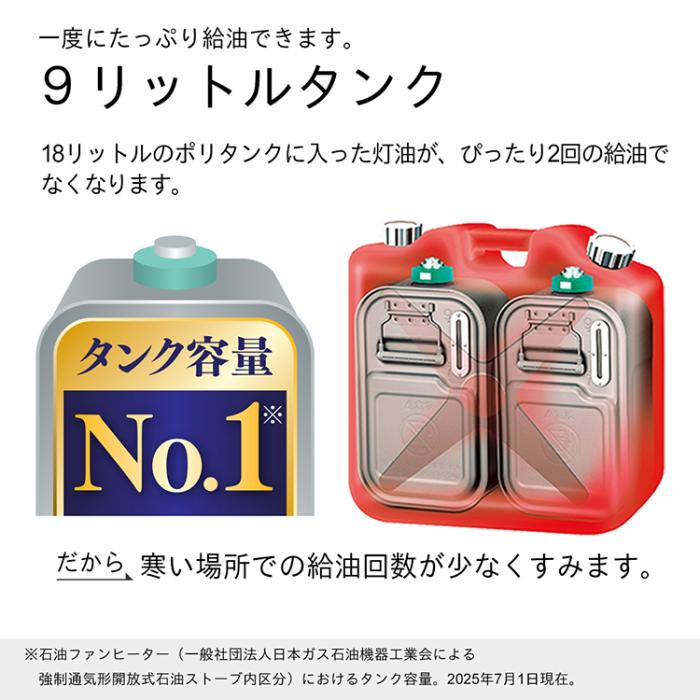 お取り寄せ DAINICHI ダイニチ 石油ファンヒーター FZ SERIES  FZ-104-WK 木造(戸建)26畳まで/コンクリート(集合)35畳まで ホワイト×ブラック 商品画像6：ライフマーケットPLUS