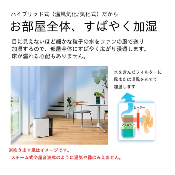 お取り寄せ ダイニチ DAINICHI 加湿器 HD-LXC1200D-W ハイブリッド式(気化式×温風気化式) スノーホワイト 商品画像7：ライフマーケットPLUS