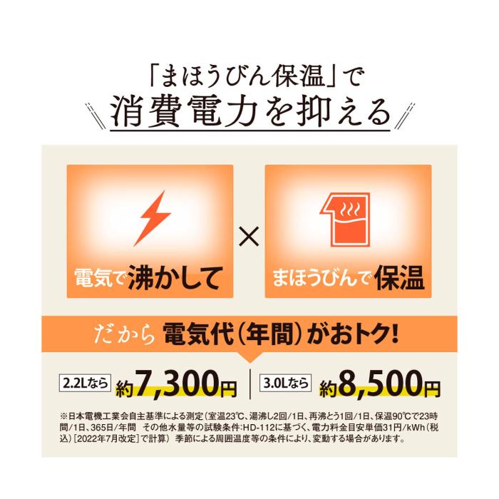 象印 ZOJIRUSHI 電気ポット VE電気まほうびん マイコン沸とう CV-GV30-WA 3.0L 優湯生 まほうびん保温 ホワイト 商品画像4：ライフマーケットPLUS