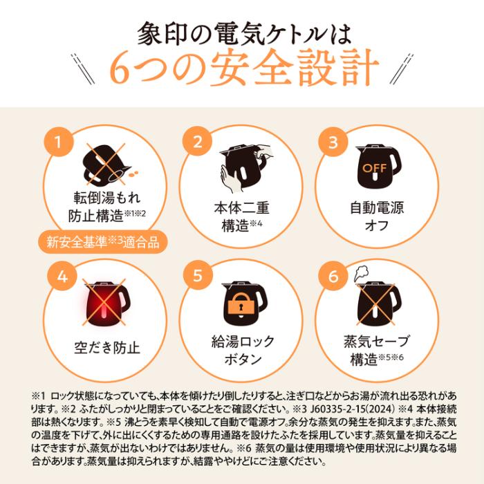 象印 ZOJIRUSHI 電気ケトル CK-DC10-BM  容量1.0L ほこりブロック ソフトブラック 商品画像2：ライフマーケットPLUS