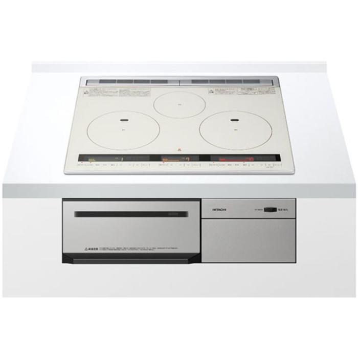 日立 HITACHI ビルトインIHクッキングヒーターHT-M8STF-S  火加減マイスター 3口IH鉄・ステンレス対応 水無し両面焼き 60cm幅  単相200V シルバー 商品画像2：ライフマーケット