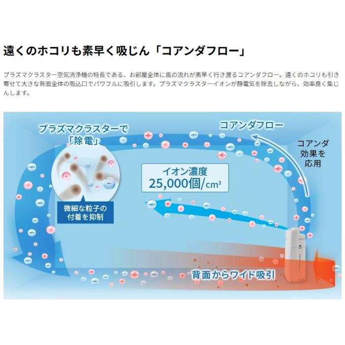 SHARP シャープ 加湿空気清浄機 プラズマクラスター25000 KI-TS50 加湿空気清浄機 ～23畳 ホワイト系 商品画像6：ライフマーケット