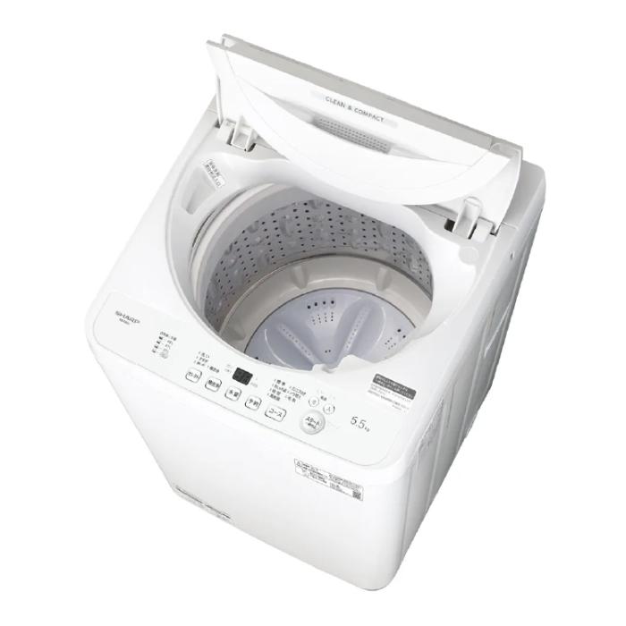 SHARP シャープ 全自動洗濯機 ES-GE5J-W 洗濯・脱水5.5kg 高濃度洗浄 ボディ幅 520mm ホワイト系 沖縄・離島配送不可  商品画像3：ライフマーケット