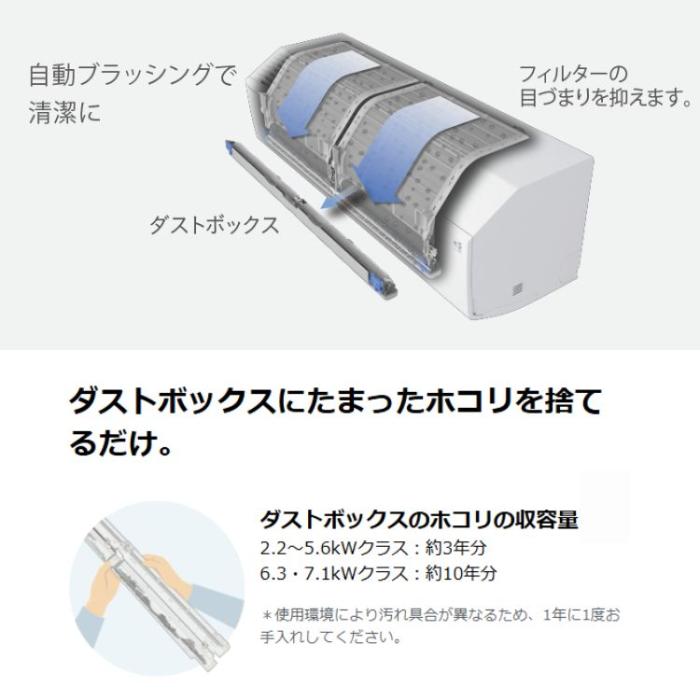 ダイキン DAIKIN ルームエアコンS636ATCP-W 2026年モデル 主に20畳用 6.3kW CXシリーズ 単相200V 軒先配送のみ 沖縄・離島配送不可 商品画像4：ライフマーケット