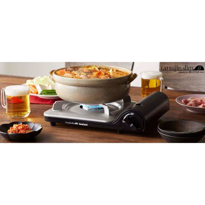 岩谷産業 Iwatani カセットフー カセットコンロ CB-BS-1 達人スリムβ 圧電点火方式 マットブラック 商品画像2：ライフマーケット