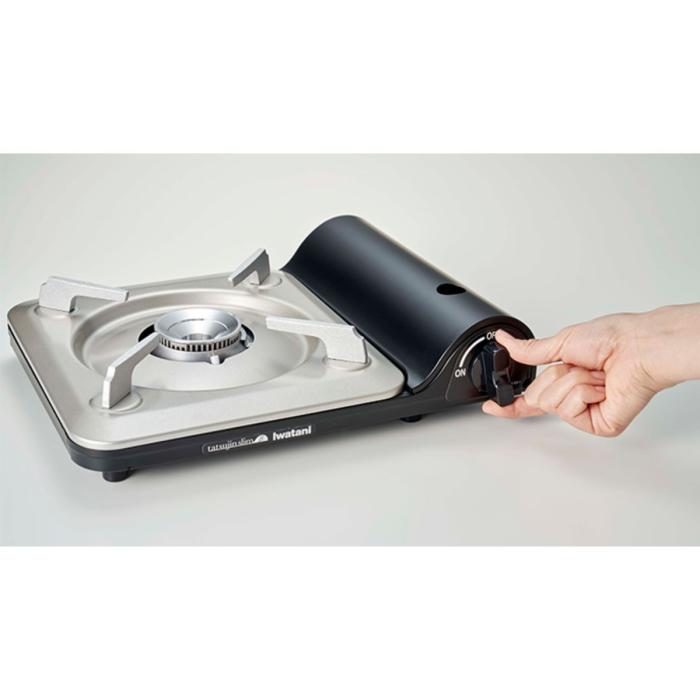 岩谷産業 Iwatani カセットフー カセットコンロ CB-BS-1 達人スリムβ 圧電点火方式 マットブラック 商品画像5：ライフマーケット