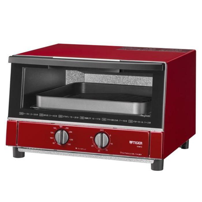 タイガー魔法瓶 TIGER オーブントースター クッキングトースター KAM-S131-R 黒遠赤ヒーター ワイド＆ビック庫内 トースト3枚 やきたて レッド 商品画像8：ライフマーケット