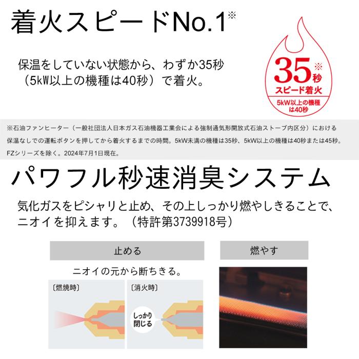 【お取り寄せ商品】DAINICHI ダイニチ DXタイプ FW-72DX6-W 石油ファンヒーター 木造19畳/コンクリート25畳 クールホワイト 商品画像5：ライフマーケット