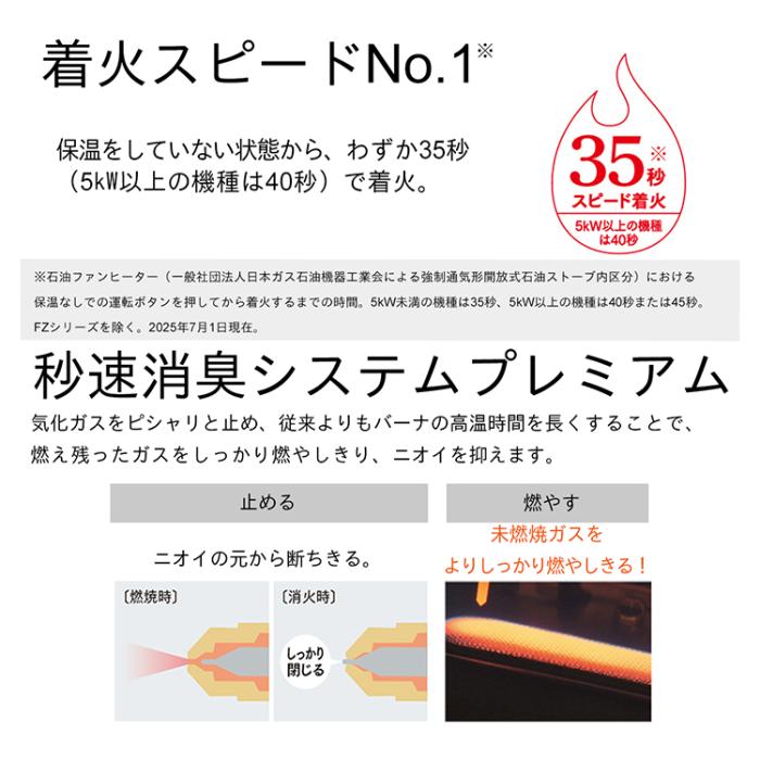 DAINICHI ダイニチ 石油ファンヒーター GRタイプ FW-4724GR-W 木造12畳/コンクリート17畳 スノーホワイト 商品画像7：ライフマーケット