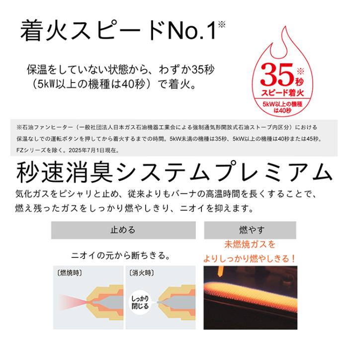 お取り寄せ DAINICHI ダイニチ 石油ファンヒーター SGX TYPE FW-5724SGX-W 木造15畳/コンクリート20畳 2024年モデル プレミアムマットホワイト 商品画像7：ライフマーケット