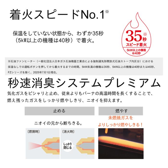 お取り寄せ DAINICHI ダイニチ 石油ファンヒーター SGX TYPE FW-5724SGX-K 木造15畳/コンクリート20畳 2024年モデル ストーンブラック 商品画像7：ライフマーケット