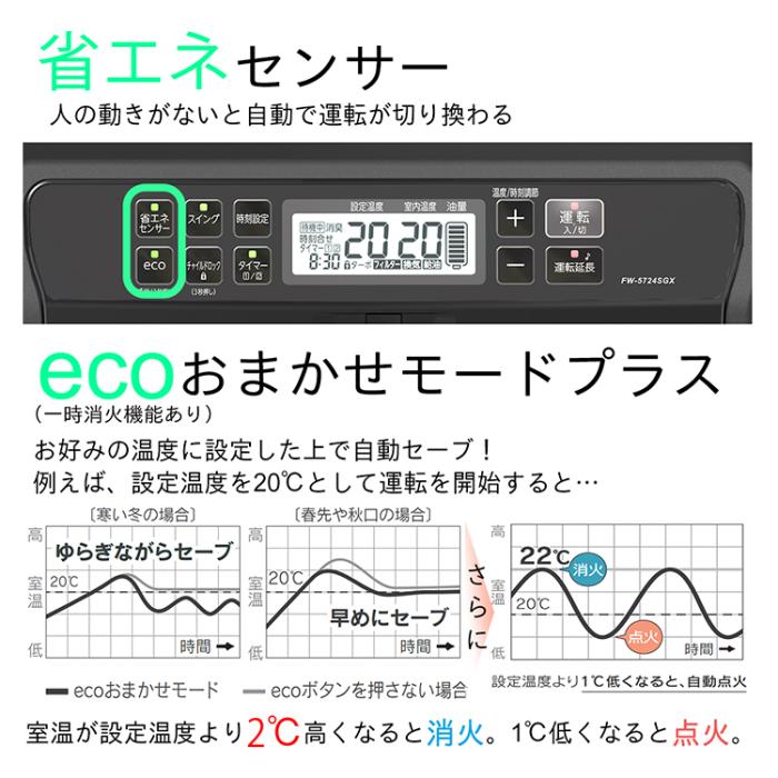 お取り寄せ DAINICHI ダイニチ 石油ファンヒーター SGX TYPE FW-5724SGX-K 木造15畳/コンクリート20畳 2024年モデル ストーンブラック 商品画像8：ライフマーケット