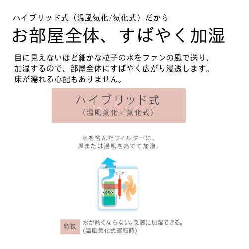 ダイニチ DAINICHI HD-RXC700C-W ハイブリッド式加湿器[温風気化/気化式] プレハブ洋室19畳/木造和室12畳 RXCタイプ サンドホワイト 商品画像5：ライフマーケット