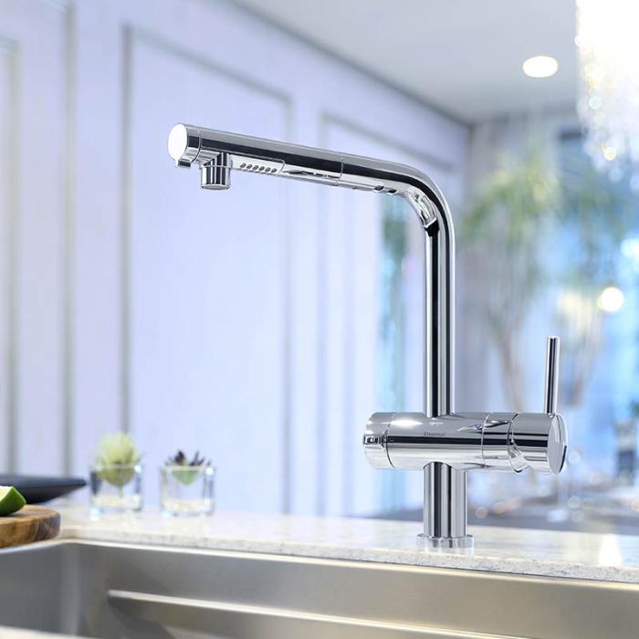 三菱ケミカル・クリンスイ Cleansui アンダーシンクタイプ複合水栓本体 F924EHU ビルトインタイプ 複合水栓 アンダーシンク カートリッジHUC17021付属 商品画像2：ライフマーケット